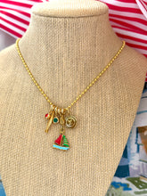 Load image into Gallery viewer, Repurposed Brown &amp; Gold Louis Vuitton Coin Nautical Charm Necklace