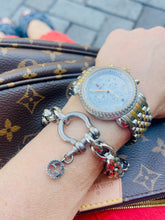 Load image into Gallery viewer, Repurposed Interlocking GG Sterling Silver Gucci Charm Shackle Bracelet