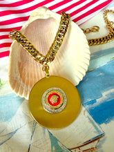 Load image into Gallery viewer, Repurposed Two~Tone Red Enameled Iconic Medusa &amp; Removable Shell Charms Necklace