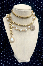 Load image into Gallery viewer, Repurposed CC Textured Coin Convertible Vintage Chain Belt/Necklace