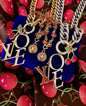 Load image into Gallery viewer, X~Large 4~in 1  Repurposed Louis Vuitton Two~Tone LoVe 🍒 Vintage Necklace