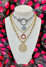 Load image into Gallery viewer, Repurposed Louis Vuitton Keyring &amp; Querubí Coin Necklace