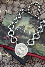 Load image into Gallery viewer, Repurposed Reversible (4 Leaf Heart Clover🍀) Sterling Gucci Coin Necklace