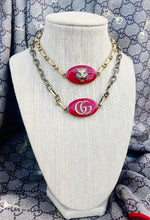 Load image into Gallery viewer, *Very Rare* Repurposed Gucci Tiger Charm Red &amp; Gold Tone Vintage Necklace