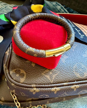 Load image into Gallery viewer, Repurposed Louis Vuitton Monogram Canvas Customizable Bracelet (charms sold separately)