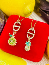 Load image into Gallery viewer, Repurposed Christian Dior Cut~Out CD Charm &amp; Crystal Pavé Pineapple Necklace