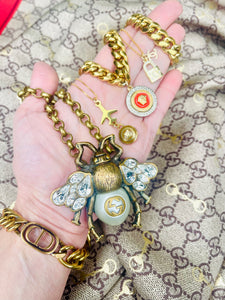 X~Large Repurposed *Rare*Gucci Bee Statement Necklace
