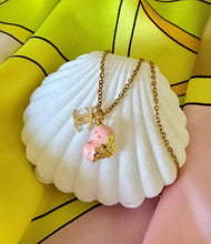 Load image into Gallery viewer, Repurposed Mini CC Charm &amp; Double Ice Cream Scoop Necklace