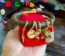 Load image into Gallery viewer, Repurposed Louis Vuitton Monogram Canvas Customizable Bracelet (charms sold separately)