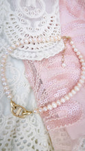 Load image into Gallery viewer, Repurposed Christian Dior CD Charm &amp; Freshwater Pearls Necklace