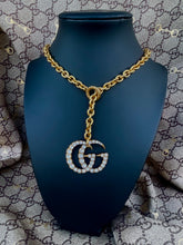Load image into Gallery viewer, Repurposed  Gucci Interlocking GG Crystal Pavè Lariat Necklace