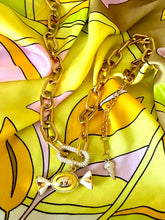 Load image into Gallery viewer, Repurposed Louis Vuitton Yellow &amp; Gold Tone Candy Charm &amp; Ice Cream Necklace