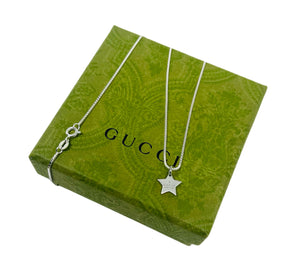 Repurposed Mini Gucci Star Charm .925 Sterling Necklace