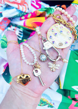 Load image into Gallery viewer, Repurposed Gucci Mother of Pearl &amp; Stars Charm Toggle Necklace