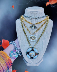 X~Large Repurposed Crystal Interlocking GG Gucci Hardware Toggle Necklace