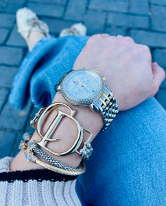 X~Large Repurposed Christian Dior Hardware Mixed Metals Bracelet