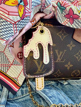 Load image into Gallery viewer, Repurposed Louis Vuitton Canvas Monogram &amp; Off~White Leather Popsicle Bag Charm