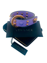 Load image into Gallery viewer, Versace Medusa &amp; Greca Motif Lilac Leather Bracelet