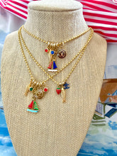 Load image into Gallery viewer, Repurposed Navy CC Charm &amp; Nautical/Strawberry Removable Charm Necklace