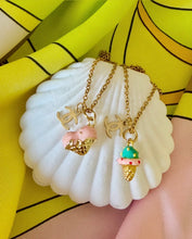 Load image into Gallery viewer, Repurposed Mini CC Charm &amp; Double Ice Cream Scoop Necklace