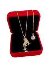 Load image into Gallery viewer, Repurposed CC Cut~Charm &amp; Crystal Pavè Ice Skate/Snowflake Necklace