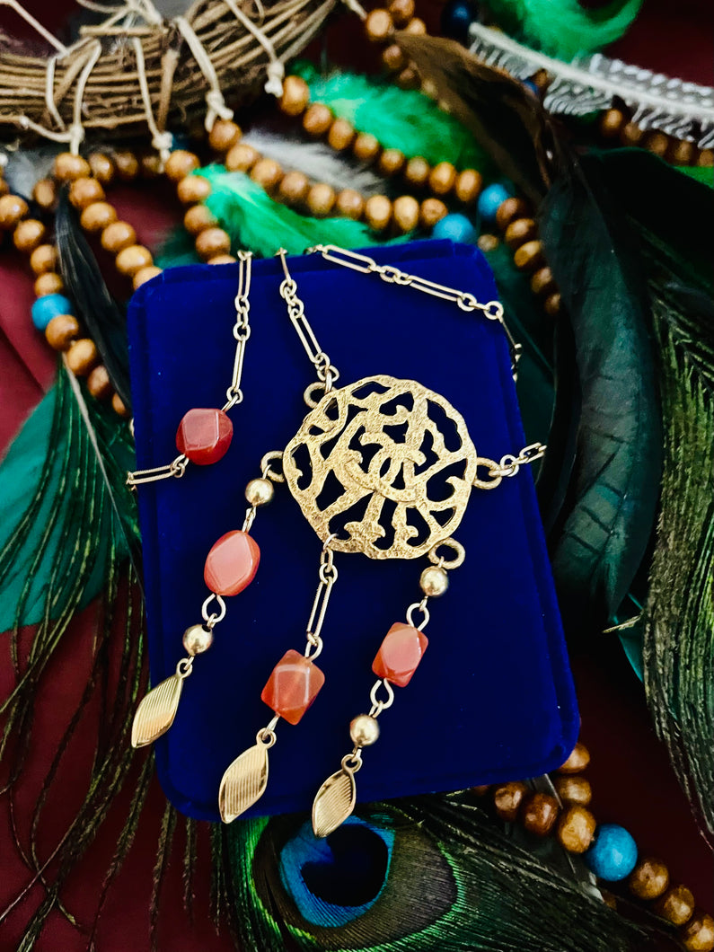 *One of a Kind* Repurposed CC Charm & Jade Dream Catcher Necklace