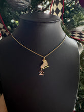 Load image into Gallery viewer, Repurposed CC Cut~Charm &amp; Crystal Pavè Ice Skate/Snowflake Necklace