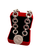 Load image into Gallery viewer, Repurposed Reversible (4 Leaf Heart Clover🍀) Sterling Gucci Coin Necklace