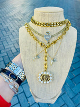 Load image into Gallery viewer, Repurposed Mini CC Charm Crystal Pavé Ice Cream 🍦 Cone Necklace
