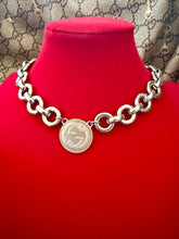 Load image into Gallery viewer, Repurposed Reversible (4 Leaf Heart Clover🍀) Sterling Gucci Coin Necklace