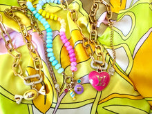Load image into Gallery viewer, Repurposed Louis Vuitton Signature Flower Coin Gemstone Candy Necklace