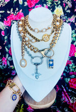 Load image into Gallery viewer, Repurposed Louis Vuitton Keyclasp &amp; Removable Celestial Lapis Lucky Charm