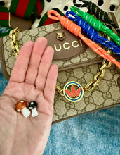 Load image into Gallery viewer, 3~in~1 Repurposed Gucci x Adidas Collaboration Charm Convertible Denim Chain/Bag Charm/Necklace