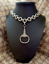 Load image into Gallery viewer, X~Large Repurposed Swarovski Crystal Gucci Horsebit Stunning Statement Necklace