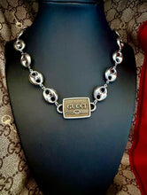 Load image into Gallery viewer, Repurposed Double Sided Gucci Charm Retro/Puffy Mariner Link Necklace