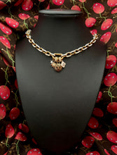 Load image into Gallery viewer, Repurposed Louis Vuitton Gold &amp; Cafè Reversible Coin Charm Necklace