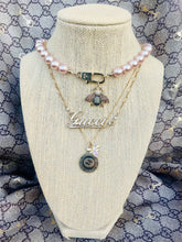 Load image into Gallery viewer, Repurposed Gucci Cursive Charm &amp; Removable Crystal Pavè Bee Necklace