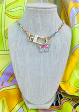 Load image into Gallery viewer, Repurposed Louis Vuitton KeyClasp &amp; Removable Butterfly Toggle Necklace