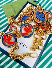Load image into Gallery viewer, *Rare* Repurposed Red &amp; Green Interlocking GG Gucci Enameled Charm Bracelet