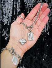 Load image into Gallery viewer, Repurposed Gucci Hardware Tag and Heart Charm Necklace