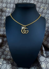Load image into Gallery viewer, Repurposed Gold Medium Interlocking GG &amp; Bee Charm Gucci Necklace