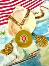 Load image into Gallery viewer, Repurposed Two~Tone Red Enameled Iconic Medusa &amp; Removable Shell Charms Necklace