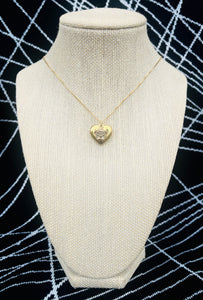 Repurposed Versace Medusa Puffy Heart Necklace