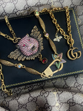 Load image into Gallery viewer, *Very Rare*Repurposed X~Large Gucci Tiger Carved Wings Crystal Statement Necklace