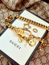 Load image into Gallery viewer, Repurposed Louis Vuitton Clasp Lucky Star Convertible Charm Necklace