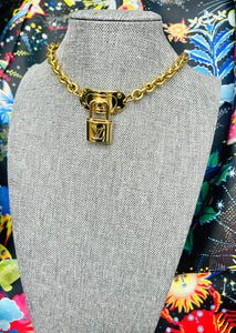 Repurposed Louis Vuitton Padlock Hardware Necklace