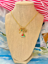Load image into Gallery viewer, Repurposed Brown &amp; Gold Louis Vuitton Coin Nautical Charm Necklace