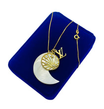 Load image into Gallery viewer, Repurposed Louis Vuitton Pendant &amp; SOLAR ECLIPSE Interchangeable Charm Necklace