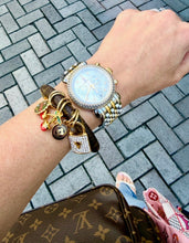 Load image into Gallery viewer, Repurposed Louis Vuitton Monogram Canvas Customizable Bracelet (charms sold separately)
