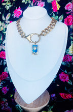 Load image into Gallery viewer, Repurposed Louis Vuitton Keyclasp &amp; Removable Celestial Lapis Lucky Charm